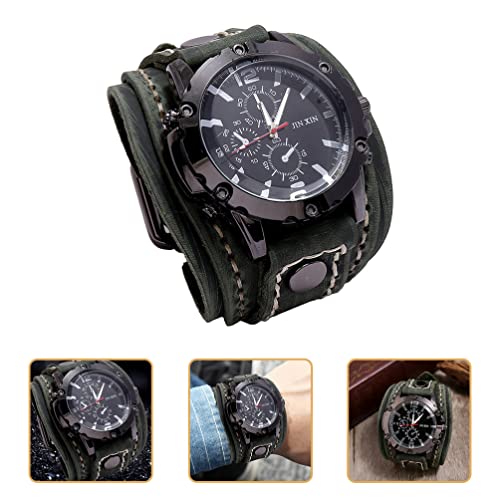 POPETPOP Horloge Ketting Heren Polshorloges Horlogekasten Voor Heren Badge Horloge Heren Horloges Heren Chronograaf Horloge Lederen Band Pols Horloge Verpleegkundige Nummer Koeienhuid Geval - Afbeelding 3