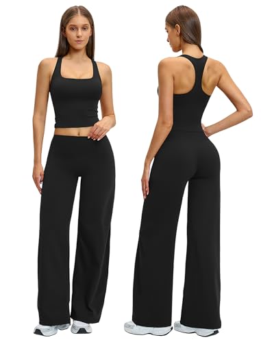ABOCIW Workout Sets for Women, 2 Piece Yoga Gym Outfits,Padded
