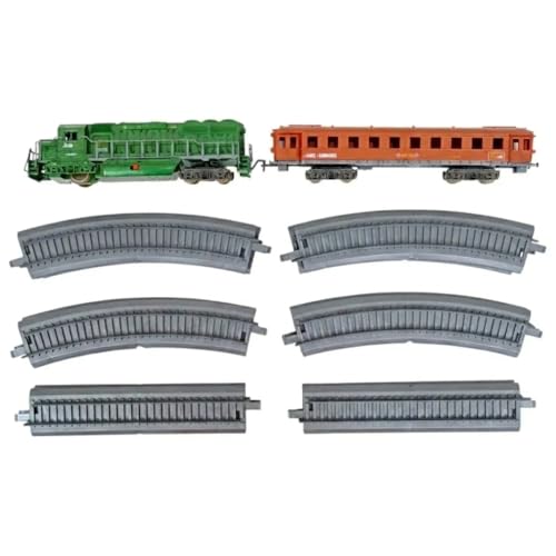 Image of Toy Train with Track Set for Kids - 18 Piece Battery Operated Electric Train Set with Passenger Carriage Sound Light Effects Retro Classic Locomotive Toy