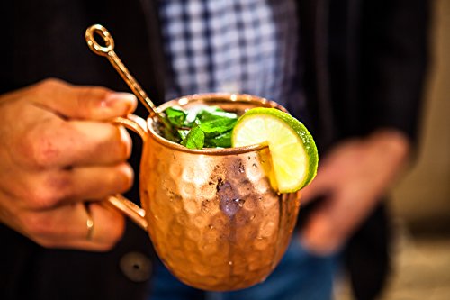 Koperen vergulde staaflepels set van 2 - gehamerd en handgemaakt - sterk en elegant - perfecte match voor uw Moscow Mule… - Image 8