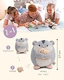 NICI MYMOCHI Kuscheltier Hamster Shai 27cm mit Keks grau - Stofftier aus weichem Plüsch, niedliches Plüschtier zum Kuscheln und Spielen, für Kinder & Erwachsene, tolle Geschenkidee - 61156
