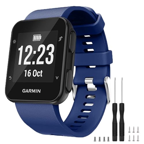 TopPerfekt Watch Band for Garmin Forerunner 35 Soft Silicone Replacement Strap Compatible with Forerunner 35 Smart Watch Fit 5.11-9.05 Inch (130-230 mm) Wrist (Navy)