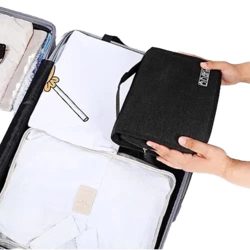 Necessaire Bolsa Organizadora de Viagem, Academia e Maquiagem, Preta, com Ganchos
