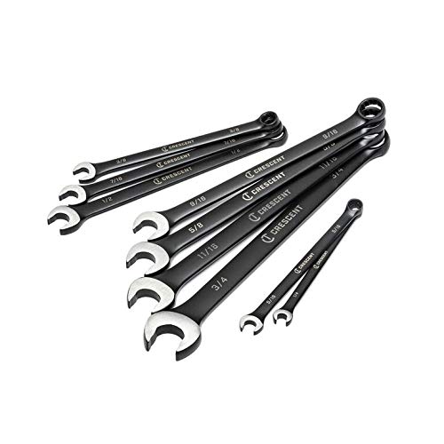 Crescent 9 Pc. X10 12 Point Long Pattern Combination Sae Wrench Set - Ccws9Bs #TOP2