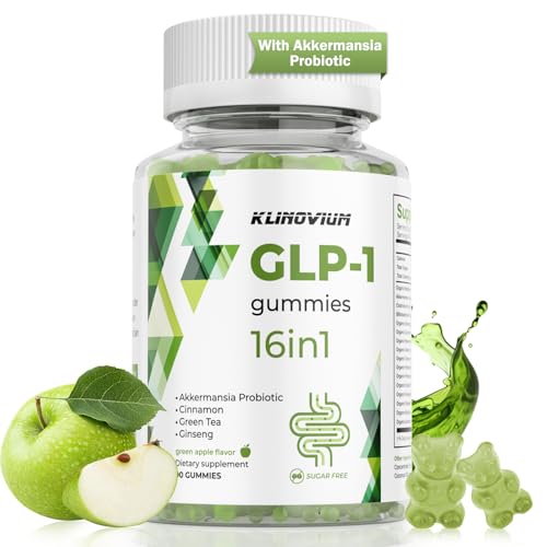 Klinovium GLP1 Supplement | GLP Gummies Activates GLP-1 & AMPK with Akkermansia Probiotics Berberine&More Gut Health Energy & Metabolism - 1 Pack 90 Gummies