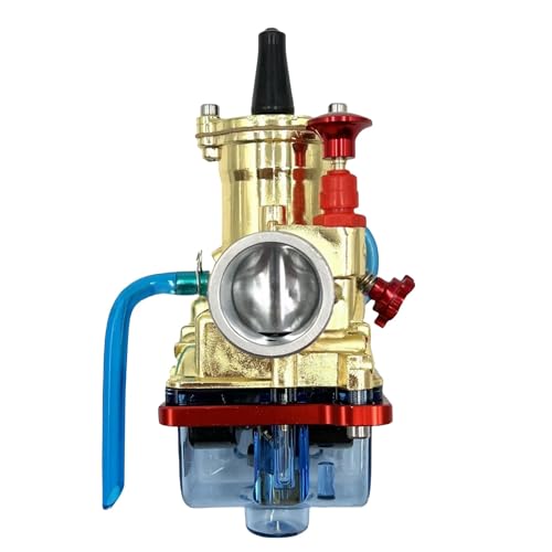 Carburateur PWK plaqué or pour moto Jog et Pitbike avec cuve transparente bleue