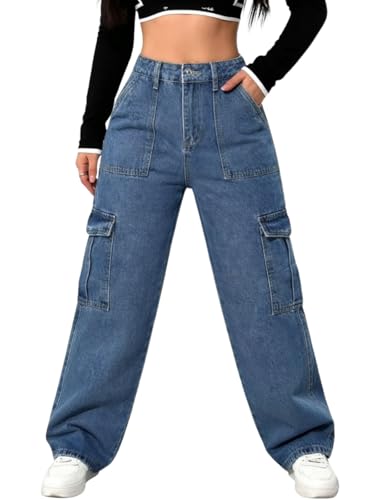 Image of GRECIILOOKS Women Jeans for Women | Jeans Pant for Women | Baggy Jeans for Women | Women Jeans | Baggy Jeans for Women High Waist | Bell Bottom Jeans for Women