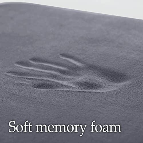 Lalaloom Thick Memory Foam Bath Rugs, Soft Velvet Is Absorbent, Bathroom Mats, Durable Dots On Underside, Machine Washable Bathmat, Carpet Rug, Plush Room Décor For Shower Floor, 24X17 Slate Gray #TOP5