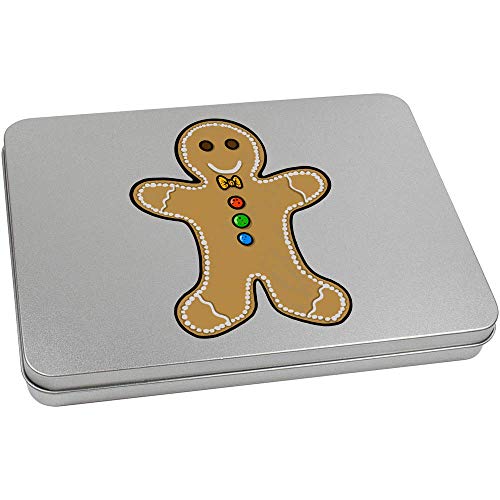 Azeeda 220mm 'Gingerbread Man' Metal Hinged Tin/Storage Box (TT00133615)
