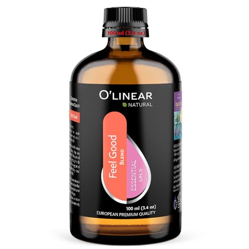 Premium Aromatherapy Essential Oil Feel Good Blend - 3.4 Fl Oz Happy & Relaxing Scent for Diffusers...