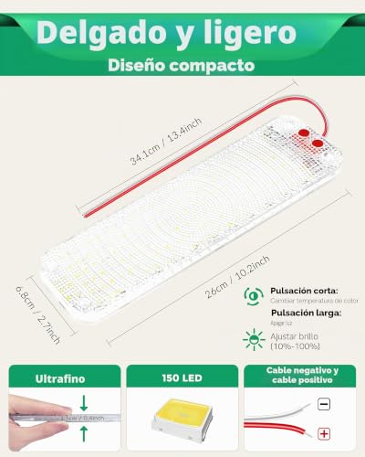 Iluminación interior de 12V para autocaravana con 150 LED de brillo regulable 5