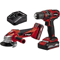 Taladro A Batería Einhell Tc Cd 18 35 Li Einhell Set de máquinas TC-TK 18 Li Kit Power X-Change (18 V, Li-Ion, taladro destornillador TC-CD 18/35 Li + amoladora angular TC-AG 18/115 Li, incl. batería de 1,5 Ah, 3,0 Ah y cargador)