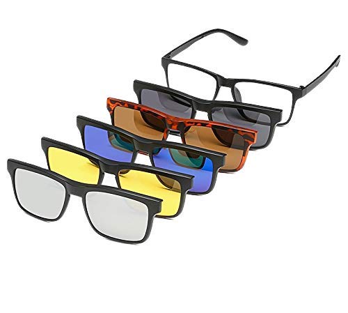 Magnetic 5pcs Clip On Sunglasses Plastic Frame