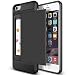 iPhone 6s Plus Case, Anuck Shockproof iPhone 6s Plus Wallet Case [Card Pocket] Anti-Scratch Protective Shell Rubber Bumper Case with Slide Card Holder Slot for Apple iPhone 6 Plus 6s Plus - Black