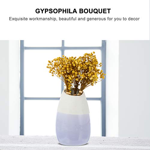 Garneck 3 Bunches Dried Flowers Babies Breath Flowers Natural Real Gypsophila Plants Bouquets Lasting Floral Décor For Diy Flower Arrangement Home Fragrance (Yellow) #TOP5