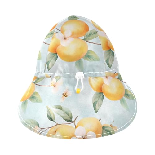 KLL Cute Apricot Fruit Silver Toddlers Beach Hat Baby Boys' Water Hats Baby Girls UV Protection Neck Flap Traveling Camping Hat3