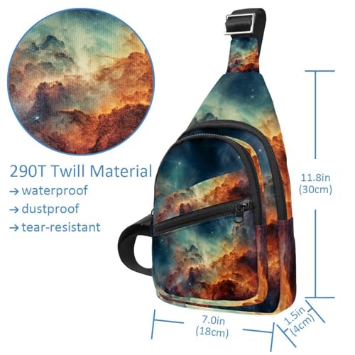 Bolso cruzado Stars Nebula con correa ajustable para hombre y mujer en deportes o viajes 4