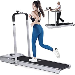 Foldable Treadmill for Home Use, Doufit 2 in 1 Under Desk Treadmill for Small Spaces, Portable Indoor Electric Compact Workout Walking Running Exercise Machine with Remote Control (2022 Upgraded)