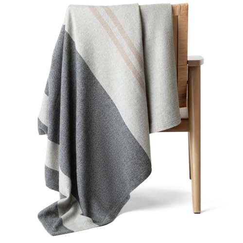 Jet&Bo 100% Pure Cashmere Throw Blanket for Couch, Sofa, & Bed, Ultra Soft Woven Cashmere Blanket...