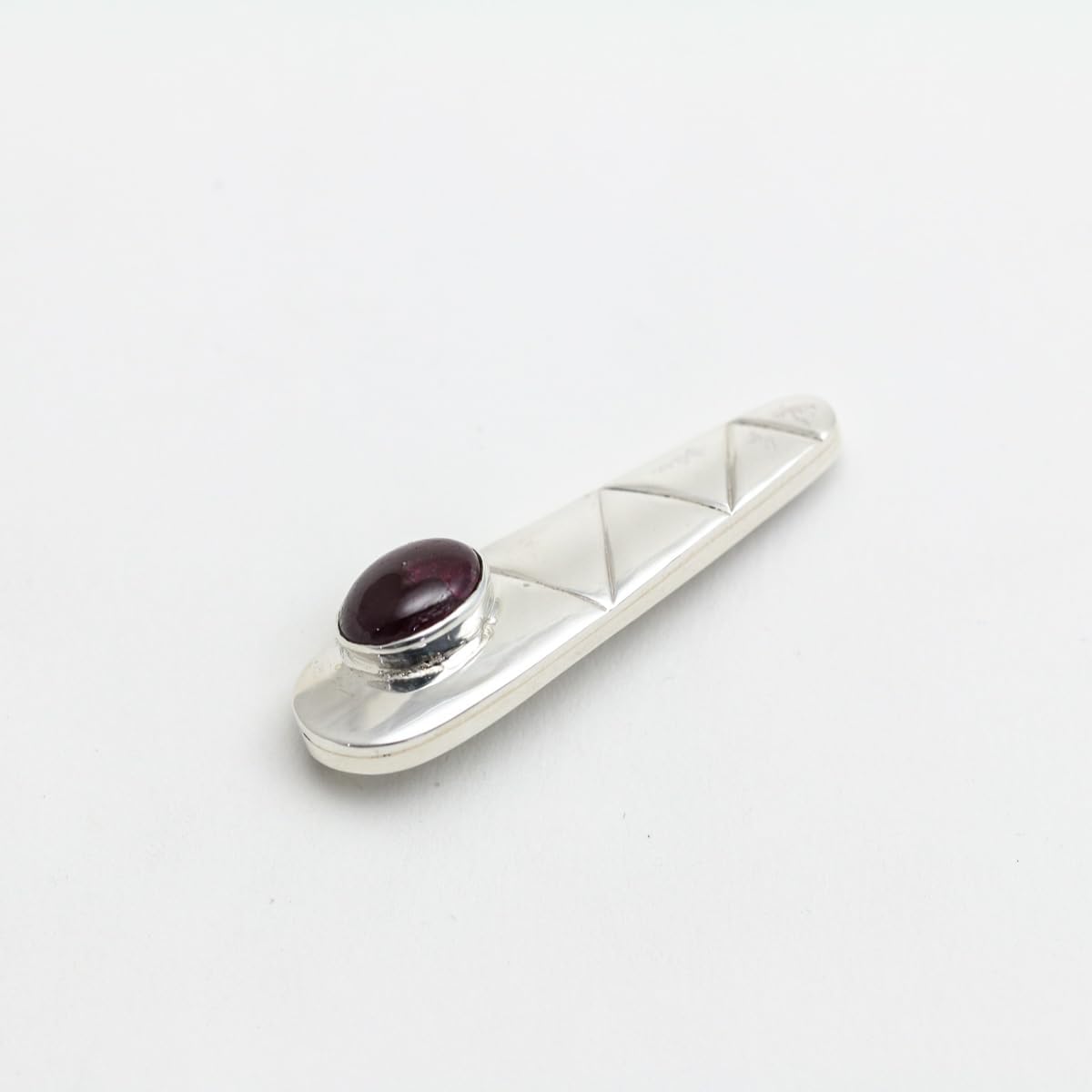 Generic Handmade 925 Sterling Silver Gents Tie Pin, Natural Ruby Gemstone Tie Clips, Personalised Tie Clip, Custom Tie Bar, Gift for Groom or Usher, Engraved Tie Pin, Wedding Day Gift, Mediam