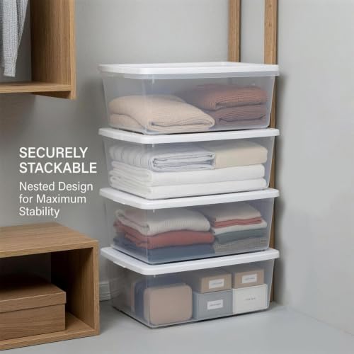 41-Quart-Clear-Plastic-Under-Bed-Storage-Bins-with-White-Lids-Stackable-Medium-Containers-for-Closet-Bathroom-Organizers-and-Storage