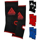 Dynamix Athletics Fussbandagen Vision - Elastische Knöchelschoner für MMA Boxen Muay Thai 1 Paar (Schwarz/Weiß)