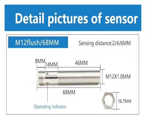 Capteur de proximité inductif M12 PNP NC avec distance réglable pour détection précise - 2