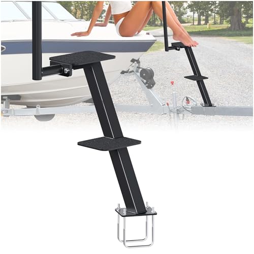 KUAFU Boat Trailer Steps Boat Boarding Steps with Handle Fit 3.5