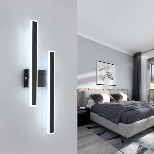 Comely LED Wall Light Indoor, 32W Creative Long Strip Wall Lamp, Modern Indoor Wall Lights for Bedroom Living Room Bathroom Corridor Hallway, Cold White Light 6500K