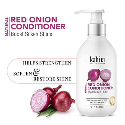 Image of Natural Red Onion Conditioner | Boosts Silken Shine | Strengthens, Softens & Restores Shine | Dermatologically Tested | 300ml (10.1 Fl. Oz.)