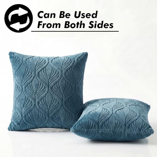 Image of Yellow Weaves Jacquard Cushion Covers | Sofa Cushion Covers | Throw Pillow Cover for Sofa, Couch, Living Room| Removable & Washable | 16x16 Inches, 1 Piece (Teal Blue)