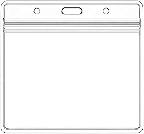 100 soportes horizontales para tarjetas de identificación, de plástico transparente de alta calidad, protector de tarjeta impermeable para tarjetas