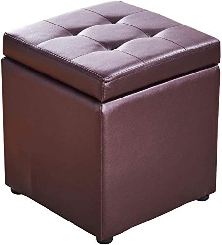 Boîte de rangement marron en similicuir pour organiser le salon et la chambre