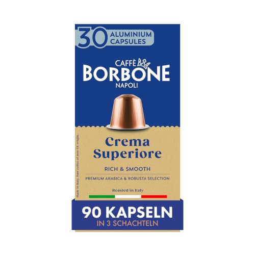 Caffè Borbone Crema Superiore - 90 Kaffeekapseln - reichhaltig und cremig - Kompatibel mit Nespresso* Haushalts-Espressomaschinen