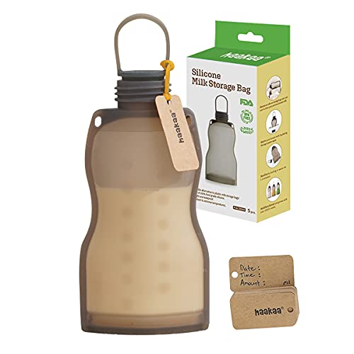 haakaa Sachet Conservation Lait Maternelle Réutilisable 1 Unité en Silicone de Qualité Alimentaire - Pour Congélation et Stockage de Lait Maternel de l'Allaitement Cover