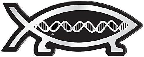 DNA Fish Darwin Magnetic Car Emblem/Refrigerator Magnet (Small Size)