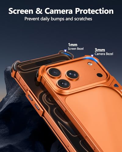 Coque iPhone 17 Pro Max orange fine sans cadre compatible MagSafe