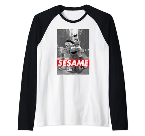 Sesame Street Raglan Baseball Tee haut vintage à manches contrastées