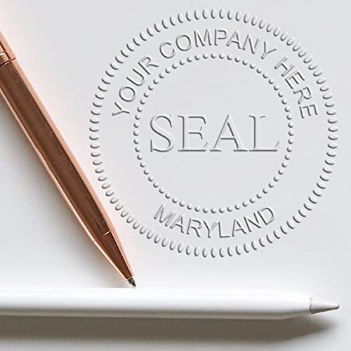 Handheld Maryland Corporate Seal Embosser, Company Seal Embossing Stamp for Maryland, Size 1-5/8, Non Profit Seal, Crimp Corporate Seal