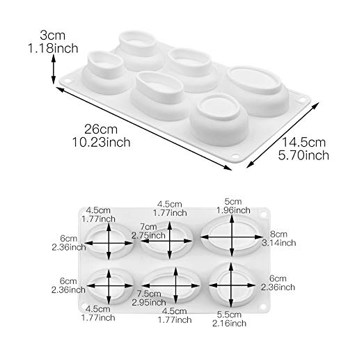 Set Of 2 3D Stone Silicone Molds Elliptical Pebble Stone Baking Pan Cake Mousse Dessert Bakeware Plaster Concrete Handmade Stone Casting Mould Candle Soap Making Mold #TOP1