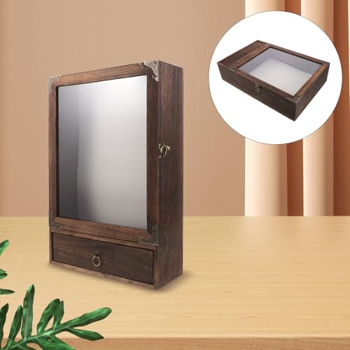 BAZEITFLOW Vitrina de Madera Rústica Colgante para Exhibición de Medallas y Recuerdos, Caja de Sombra Profunda Color Carbono con Tapa Transparente para Protección contra Polvo, Adecuado - imagen 8