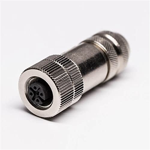 Profibus M12 Connector- 4 Pin Straight Field Wireable Female A-Code Shielded IP67 Waterproof Connector Thread Locking Anti-Vibration for Industrial Cables