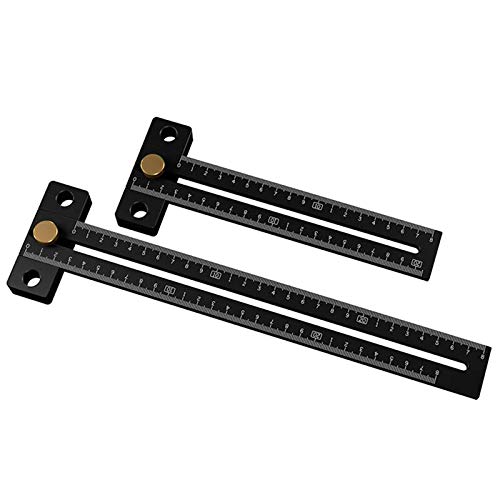 Règle de scribe de ligne métrique en alliage d'aluminium 180 / 280Mm Règle de mesure pour le travail du bois, marquage en T - 180Mm