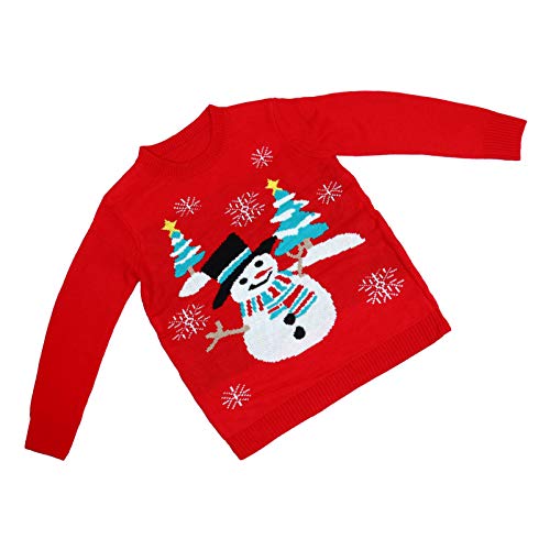 KESYOO Boneco de Neve Feminino Floco de Neve Suéter de Natal de Manga Longa Com Tema de Natal Tricô