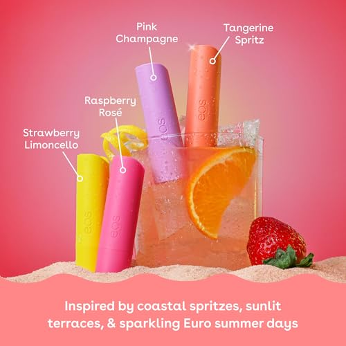 Image of eos Limited Edition Lip Balm Variety Pack, Seaside Spritz - Moisturizing, Hydrating Lip Balm, For Dry Lips, Shea Butter, Gift Set, Cruelty-Free, 0.14 oz, 4-Pack