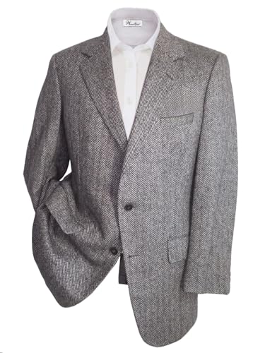 Wemaliyzd Men Western Herringbone Jacket Suit Regular Fit Sport Coat Blazer Centre Vent4