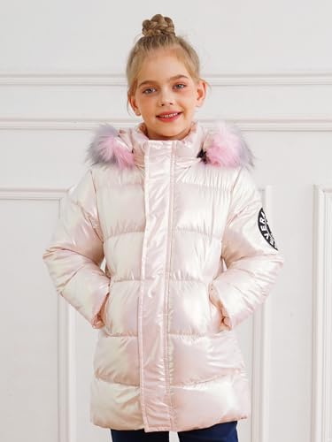 Kids Girls Shiny Long Length Jacket Winter Coat Weather Resistant Outerwear for Causal Daily Wear2