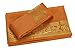 Indian Art Silk Sari Saree Woven Golden With Blouse Piece Paisley Design Decor