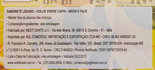 Nesti Dante Sabonete Liquido Dolce Vivere Capri Lavabo e Banho, Amarelo