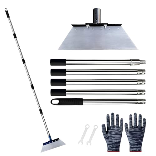 Pelle de Nettoyage multifonctionnelle avec Manche(200cm),32 cm Pelle Jardinage,Pelle de Desherbage,Pelle de Nettoyage de Jardin pour Mauvaises Herbes et Mousse,Outil De Désherbage De Ferme